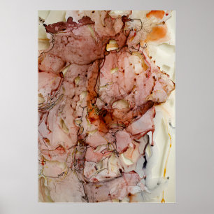 Antikes Rosa Aquarell Poster