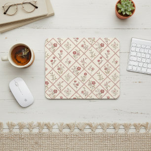 Antikes Rosa Blumenrankenmuster Mousepad