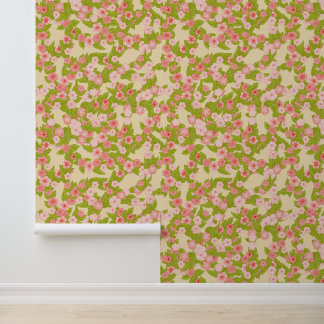 Antikes Rosa Florales Nahtloses Muster Hintergrund Tapete