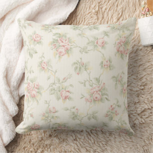 Antikes Rosa-Rosen-Landhausstil-Blumenmuster Kissen