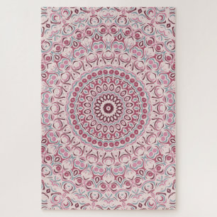 Antikes rosa und blaues Mandala-Design-Kaleidoskop