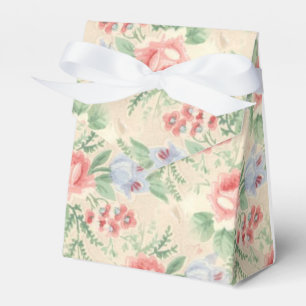 Antikes Rosen- und Blumenmuster in Rosa und Blau Geschenkschachtel