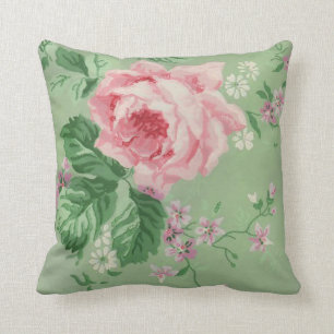 Antikes Rosenblumenmuster Kissen
