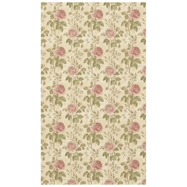 Antikes Rosenblumenmuster Tischdecke (Vorderseite)