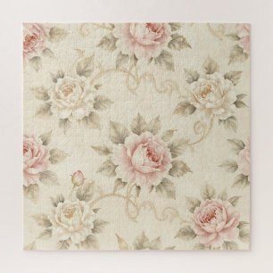 Antikes Rosendamask-Blumenmuster