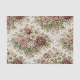 Antikes Rosengartenmuster in Blush-Tönen Seidenpapier