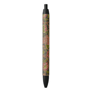 Antikes rotes Blumen- und Trauben-Botanikmuster Kugelschreiber