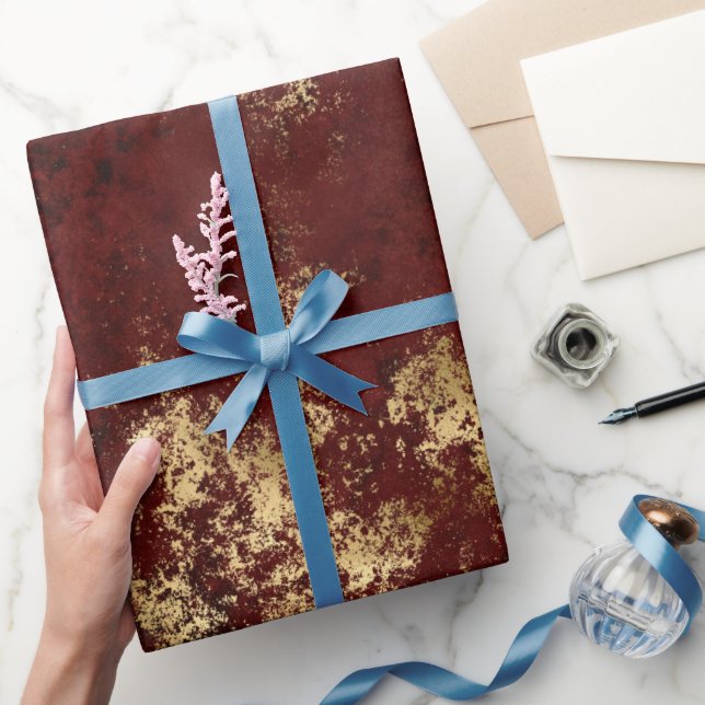 Antikes rotes Gold Grunge Geschenkpapier (Schenken)