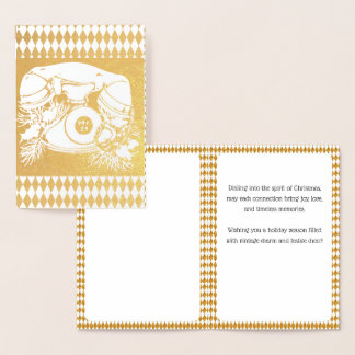 Antikes rotes Weihnachtstelefon-Geschenk Folienkarte