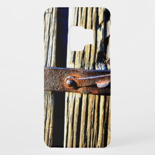 Antikes rustikales Holz- und Eisenmetallriemenbild Case-Mate Samsung Galaxy S9 Hülle