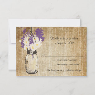 Antikes rustikales RSVP karte