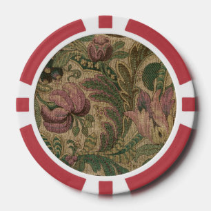 Antikes Salbei-Mauve 1918 Botanisches Muster Pokerchips