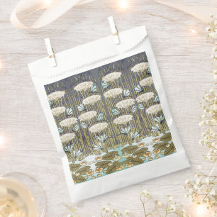 Antikes Salbeigrün Libelle & Lilie Kunst Geschenktütchen