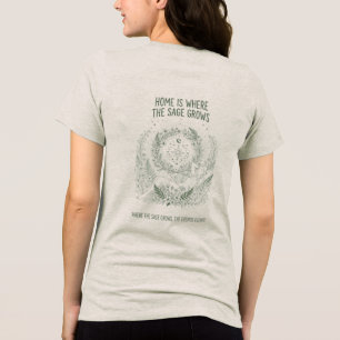 Antikes Salbeigrün Wald & Himmels-Kompass Tri-Blend Shirt