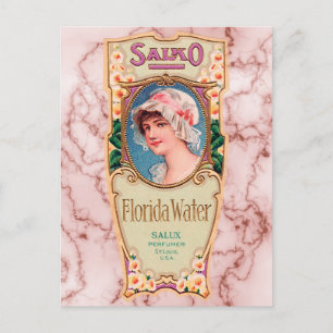 Antikes Salko Florida Water Parfüm Etikett Postkarte