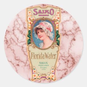 Antikes Salko Florida Water Parfüm Etikett Runder Aufkleber