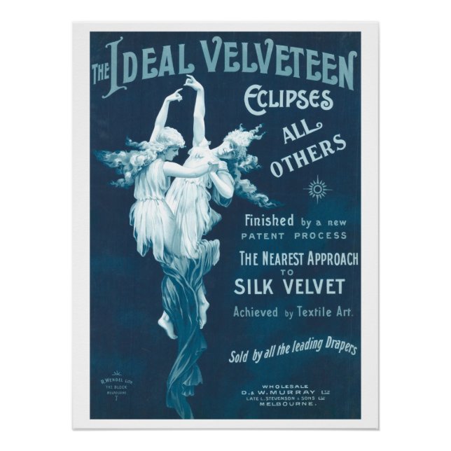 Antikes Samtwerbeplakat Poster (Vorderseite)