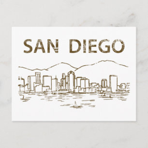Antikes San Diego Postkarte
