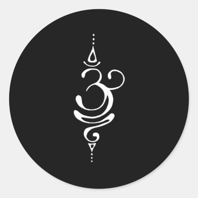 Antikes Sanskrit-Symbol für atemberaubende Inspira Runder Aufkleber (Vorderseite)