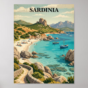 Antikes Sardinien Italien Mittelmeerlandschaft Poster