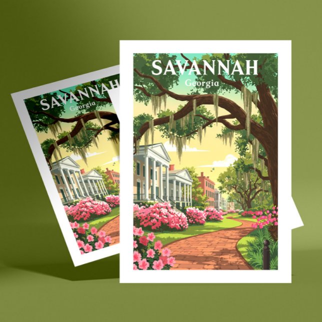 Antikes Savannah Georgia Postkarte (Von Creator hochgeladen)