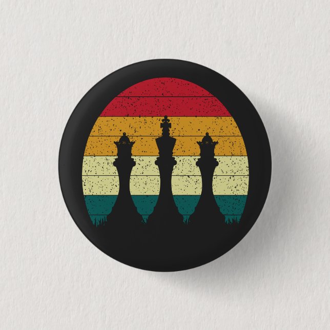 Antikes Schachfiguren-Design        Button (Vorderseite)