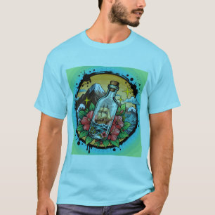 Antikes Schiff in einer Flasche - Nautisches Fanta T-Shirt