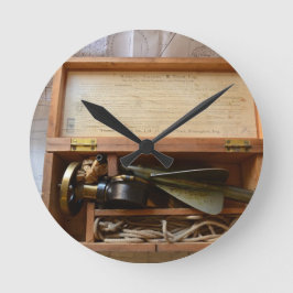 Antikes Schiffsprotokoll Runde Wanduhr