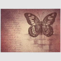 Antikes Schmetterlings-Decoupage-Seidenpapier