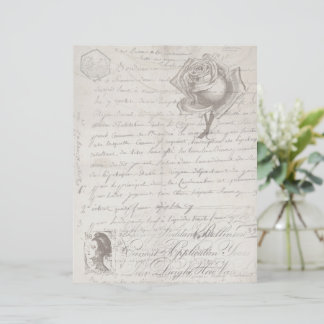 Antikes Scrapbook-Papier mit Vintage-Schrift