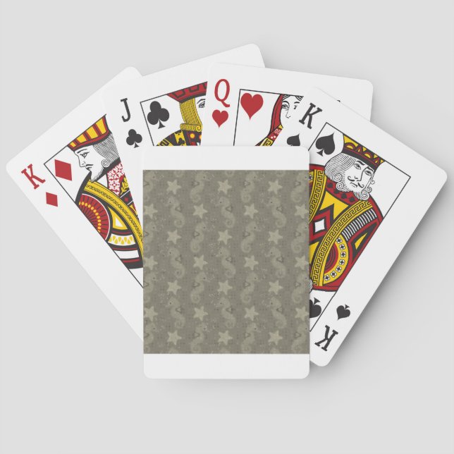 Antikes Seepferd- und Sternenmuster Spielkarten (Rückseite)