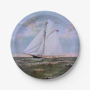 Antikes Segelschiff Schaluppe Yacht Segelboot Ozea Pappteller