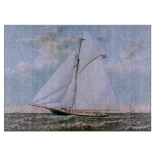 Antikes Segelschiff Schaluppe Yacht Segelboot Ozea Schneidebrett