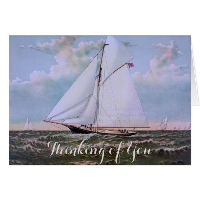 Antikes Segelschiff Sloop Yacht Sailboat Ozean (Vorderseite (Horizontal))