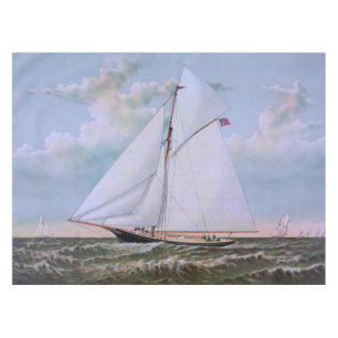 Antikes Segelschiff Sloop Yacht Segelboot Ozean Tischdecke