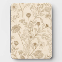 Antikes Sepia-Botanik-Linienkunst-Blumenmuster