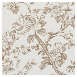 Antikes Sepia-Rosenrankenmuster Stoff