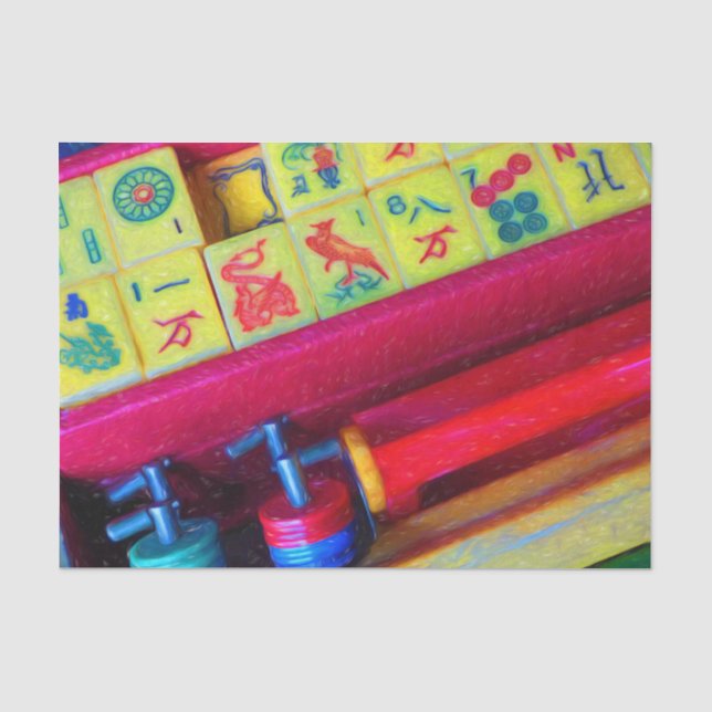 Antikes Set-Seidenpapier Milliamperestunde Jongg Seidenpapier (Vorderseite)