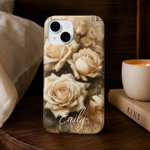 Antikes Shabby Chic Creme Rose Collage Individuell Case-Mate iPhone Hülle