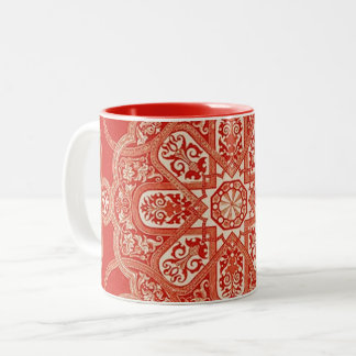 Antikes Spitzen Mandala Geometrisches Muster Zweifarbige Tasse