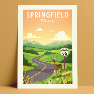 Antikes Springfield Missouri Postkarte