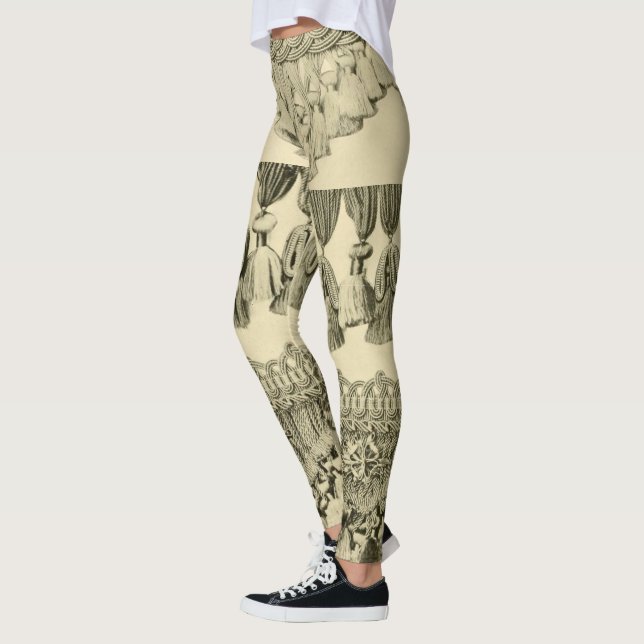 Antikes Stammmuster von Tassel und Spitzen Leggings (Links)