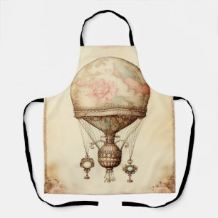 Antikes Steampunk Blumiges Heißluftballon Schürze