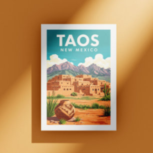 Antikes Taos New Mexico Postkarte