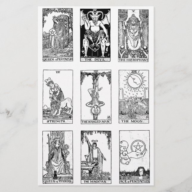 antikes Tarot Briefpapier (Vorderseite)