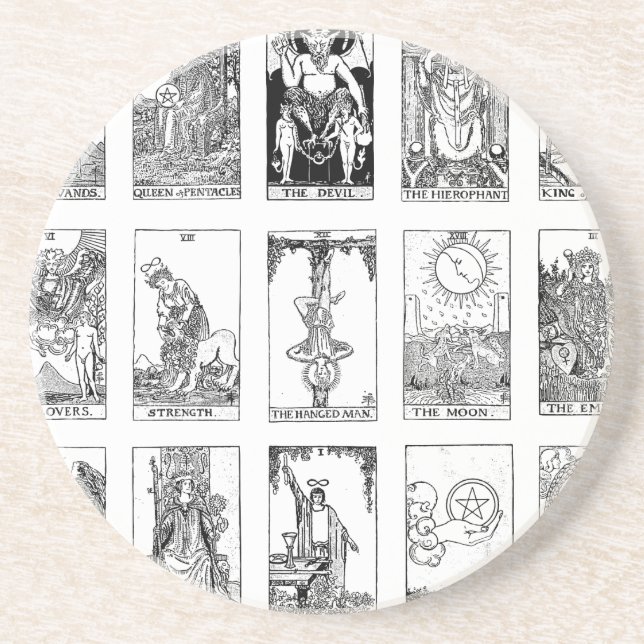 antikes Tarot Getränkeuntersetzer (Vorne)