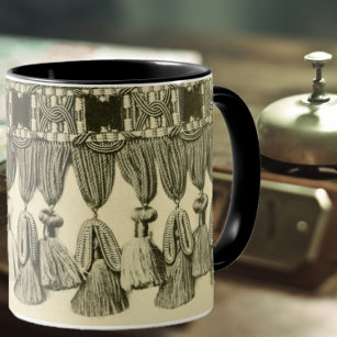 Antikes Tassel-Spitzen-Stammmuster viktorianisches Tasse