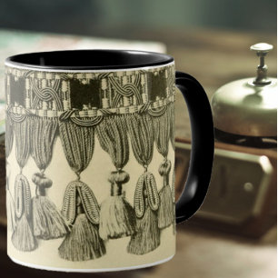 Antikes Tassel-Spitzen-Stammmuster viktorianisches Tasse