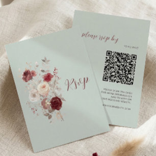 Antikes Taubengrau Hell Asch Pastell Blumen RSVP Karte