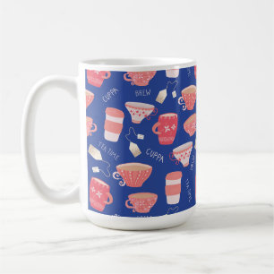 Antikes Teetassen-Teekannen-Muster Kaffeetasse
